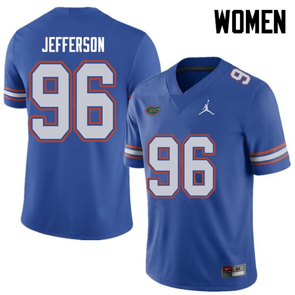 NCAA Florida Gators Cece Jefferson Women's #96 Jordan Brand Royal Stitched Authentic College Football Jersey XVD3464DW